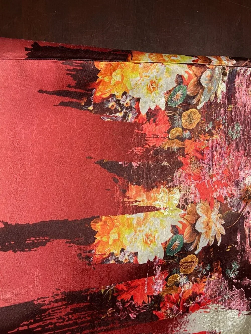 J CREW COLLECTION PAINTERS FLORAL METALLIC SKIRT SIZE 8 - Picture 10 of 13